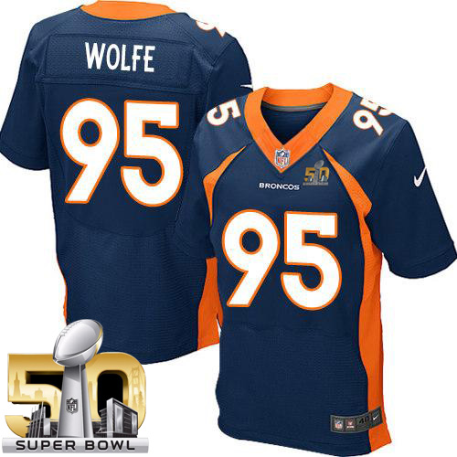 Nike Broncos #95 Derek Wolfe Navy Blue Alternate Super Bowl 50 Men's Stitched NFL New Elite Jersey